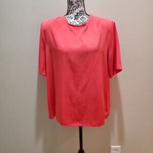 Jo hardin size 18 red blouse with shoulder pads